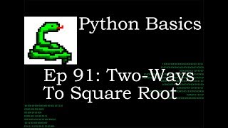 Python Basics Tutorial Square Root