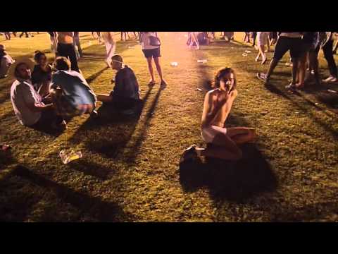 Drunk Wasted Guy on Drugs at Coachella 2010 Running Around in Just Whitey Tighties Underwear