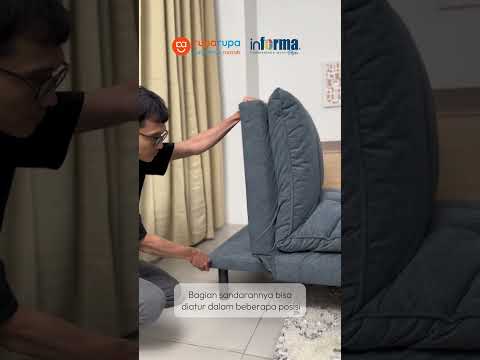 Gambar Informa Bloom Sofa Bed Fabric - Biru/Abu-Abu