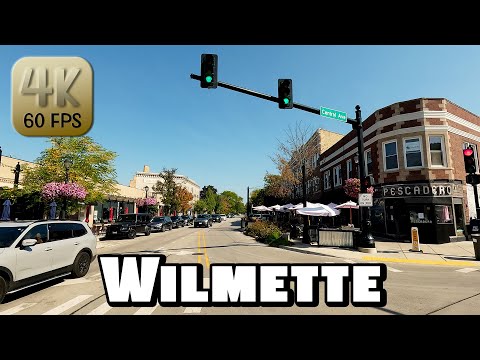 Driving Around Wealthy Chicago Suburb Wilmette, Illinois in 4k Video