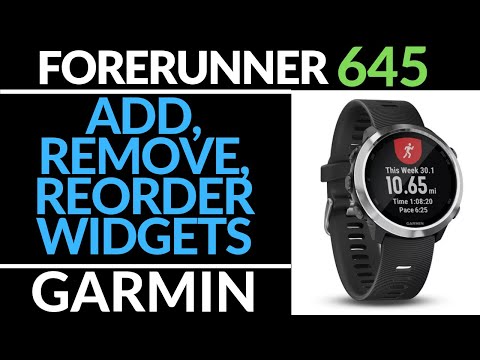 Add, Remove, or Reorder Widgets - Garmin Forerunner 645 Tutorial