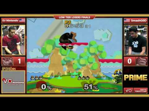 Prime Low Tier - SmashG0D (Donkeykong) Vs. DJ Nintendo (Mario, Bowser) SSBM LF - Smash Melee