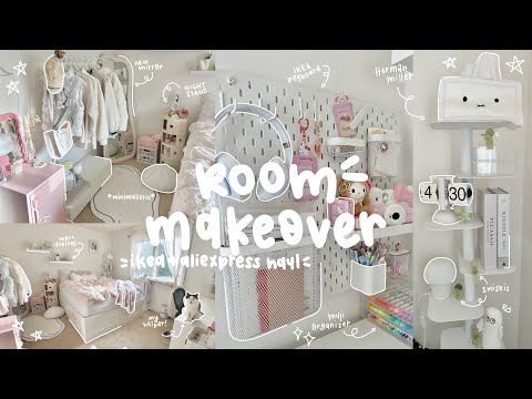 aesthetic room makeover ???????? ikea + aliexpress haul, business launch, building herman miller shelf