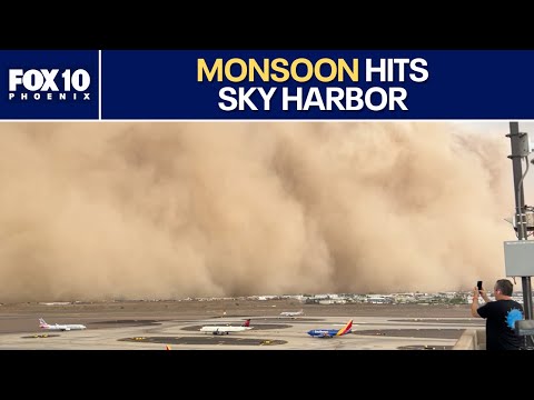 Massive dust storm hits Sky Harbor Airport l FOX 10 Phoenix