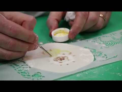 Painting Stencils onto Cookies