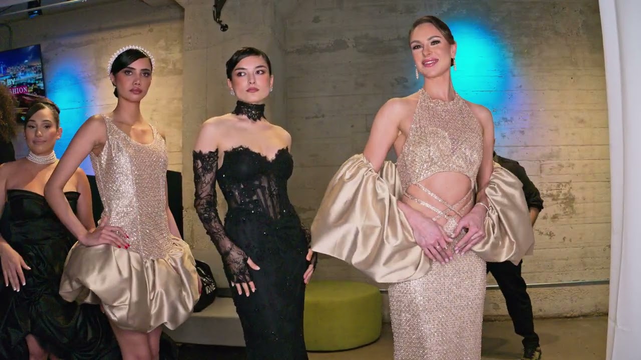 Lana and other models  getting ready to walk for  Glaudi @ArtHeartsFashion LAFW