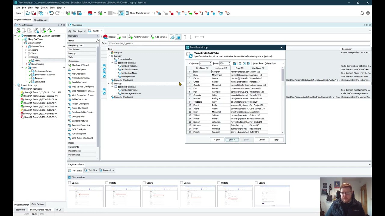 TestComplete - Data Driven Testing