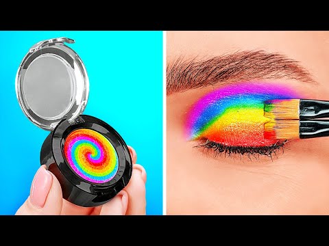 AMAZING RAINBOW TIKTOK BEAUTY HACKS || Cool crafts for girls! Unicorn makeup by 123 GO!
