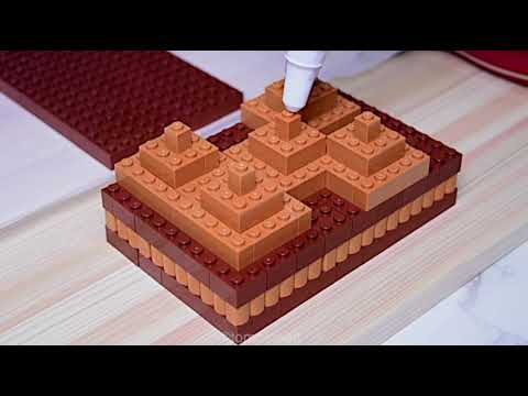 Oddly Satisfying Lego Chocolate Cake  #lego #satisfying