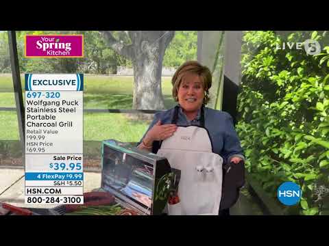 Wolfgang Puck Stainless Steel Portable Charcoal Grill