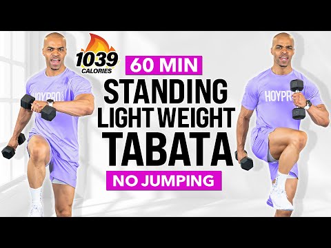 60 MIN FAT BURNING TABATA HIIT WORKOUT | Burn 1000 Calories |  No Jumping, All Standing, Full Body