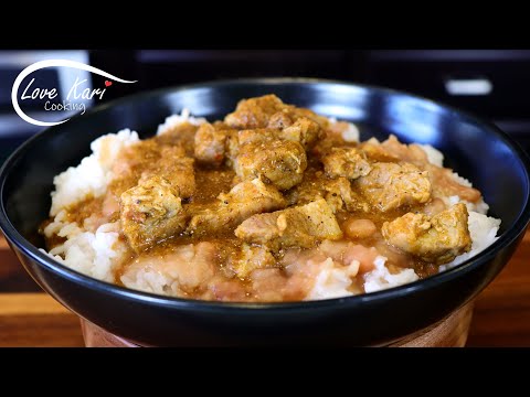 How to Make Morisqueta con Carne de Puerco Arroz y Frijol Rice Beans & Pork Ribs