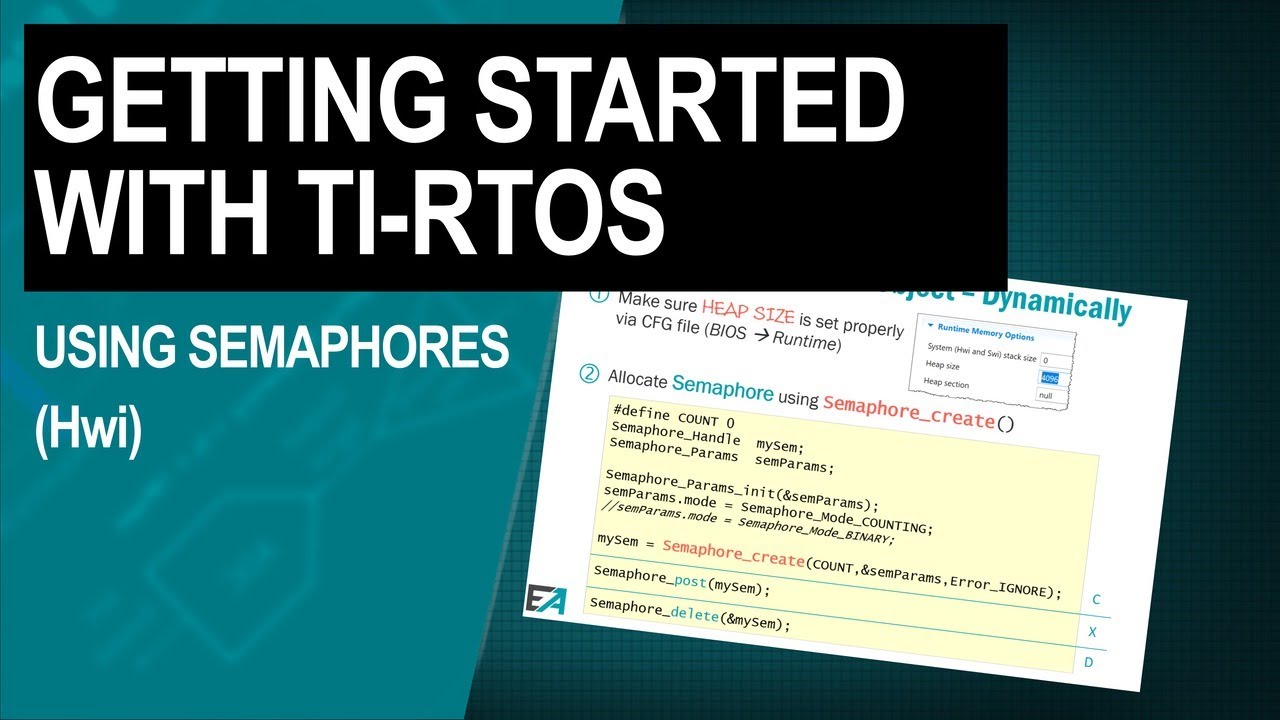 Getting Started with TI-RTOS: Chapter 9—using semaphores (Hwi)