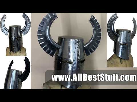 Watch YouTube Video for Medieval Teutonic Knight Templar Great Helm 18 Gauge Steel Helmet