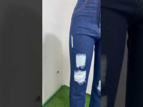 M moddy 595hw slim fit dark blue jeans for girls, button & z...