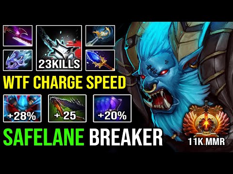 How to Carry Safelane Like a 11K MMR Spirit Breaker | WTF Speed 1 Charge = 1 Death Perma Stun Dota 2