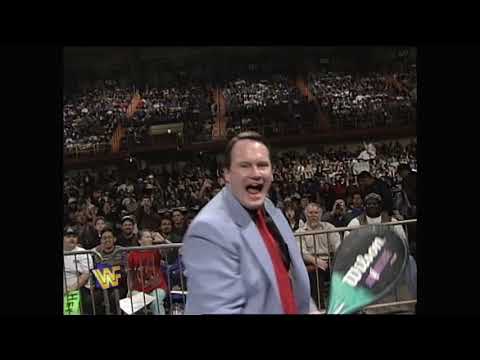 British Bulldog vs Jake the Snake. Jim Cornette interferes and gets chased off by Jake! (WWF)