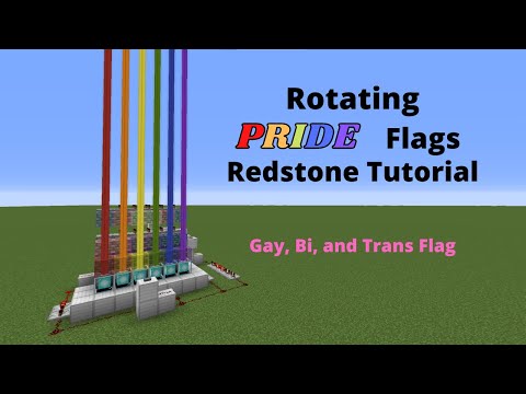 Rotating Pride Flags - Minecraft Redstone Tutorial (Gay, Bi, and Trans Flag) (Read pinned comment!)