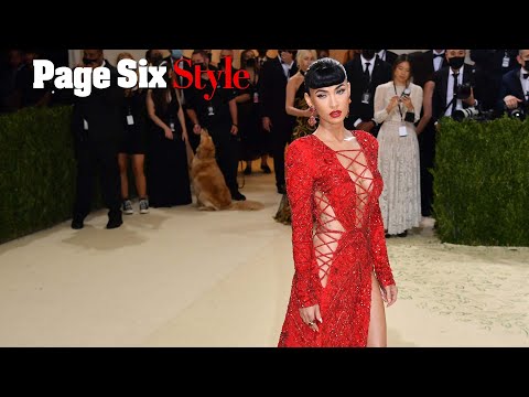 Megan Fox is all laced up in red-hot gown on 2021 Met Gala red carpet | Page Six Celebrity News