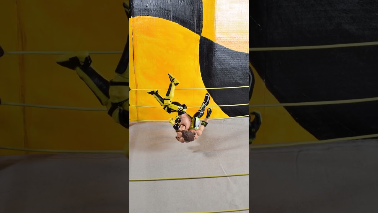 Logan Paul with a Moonsault to AJ Style! What a Wrestlemania Moment! #stopmotion #wwe #aew #wweraw