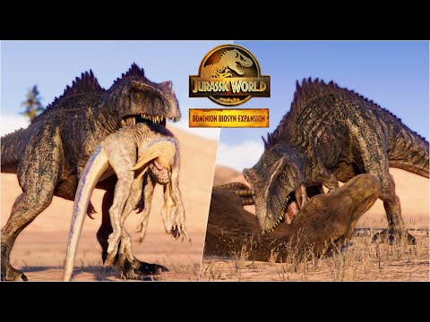 DOMINION GIGANOTOSAURUS HUNTING ANIMATION vs ALL DINOSAURS, GOAT and HUMAN | JWE 2 BIOSYN DLC