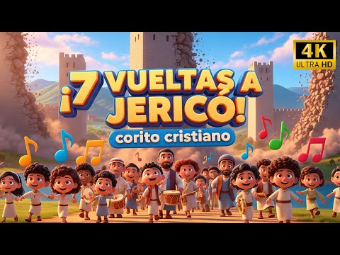 Le Dieron 7 Vueltas a Jericó 🎺🏰 | Corito Canción Cristiana Infantil | Video Animado 2025 4K