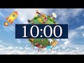 10 Minute Timer with Relaxing Upbeat Music and Alarm! Countdown Clock for Stress Relief!