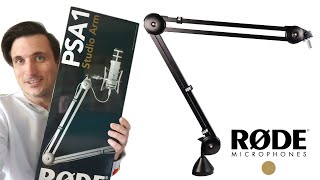 Video thumbnail for Unboxing and Setting Up the RØDE PSA1 Swivel Mount Studio Microphone Boom Arm by Kip Hakes
