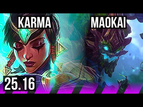 KARMA & Jhin vs MAOKAI & Aphelios (SUP) | KR Master | 25.16