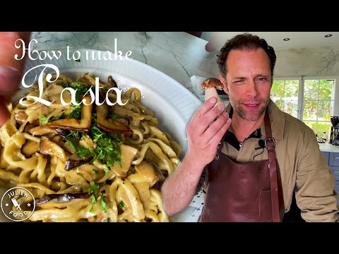 How to make Homemade Porcini Pasta (Without Pasta Machine) - Julien Food