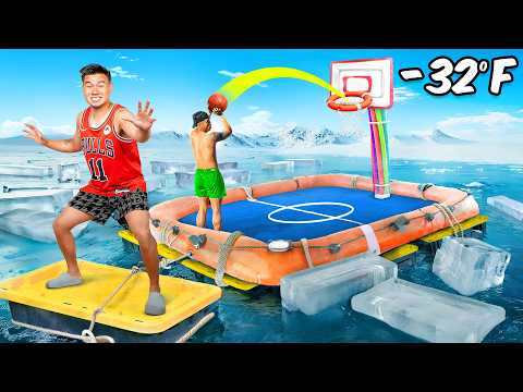 Last Basketball Court to Sink in FREEZING Water, Wins $1000!