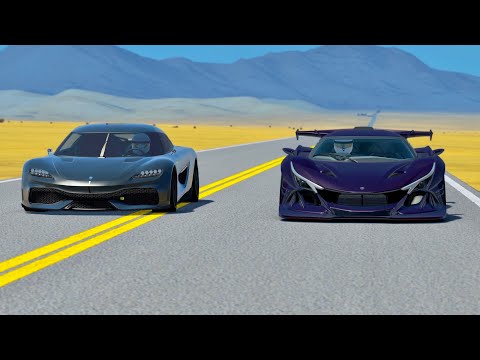 Koenigsegg Gemera  vs Apollo Intensa Emozione - Desert Drag Race 40 KM