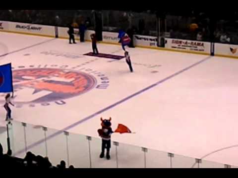 Sparky celebrating the Islanders win