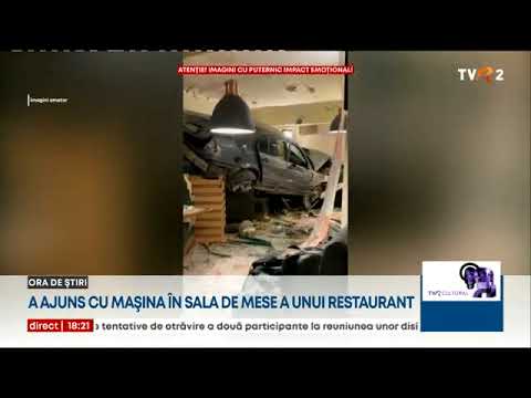 Accident spectaculos în Cluj: Un tânăr a intrat cu mașina într-un restaurant