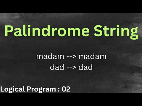 Palindrome String Program In Java Reverse String Logical Program 02