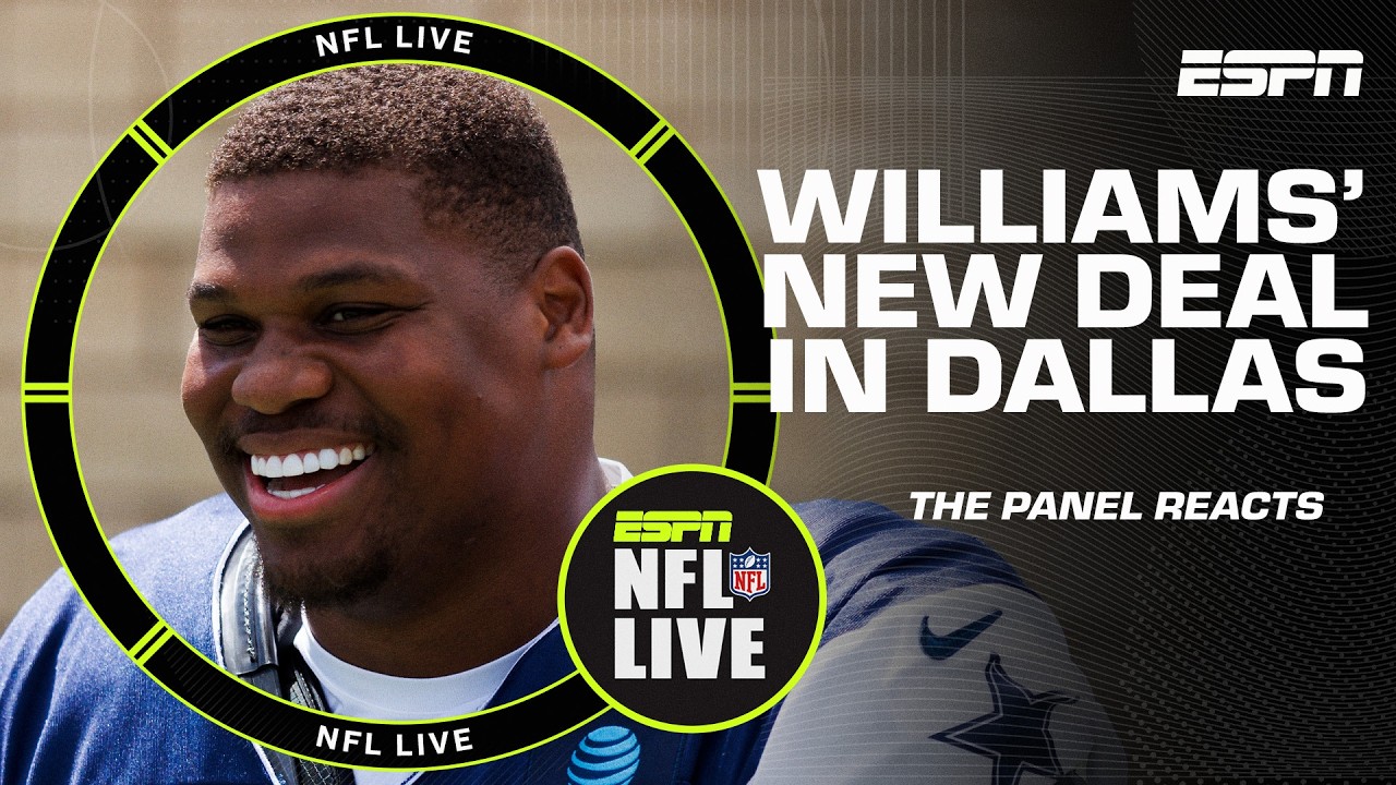 Quinnen Williams agrees to $105.9M extension with Cowboys + Latest from Giants camp | NFL Live