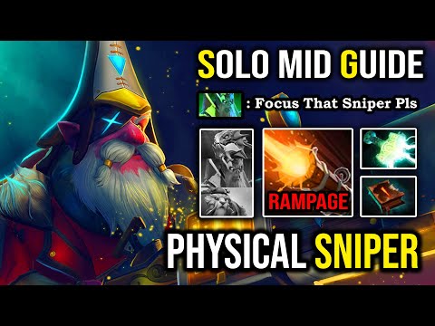 HOW TO SOLO MID SNIPER IN 7.26 with Physical Damage EZ RAMPAGE & First Item Necronomicon DotA 2