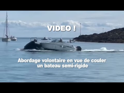 Abordage volontaire en vue de couler un bateau semi-rigide Vidéo 1+2