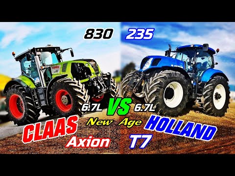 Claas AXION 830 VS N.Holland T7 235 Which comes faster stronger & bigger? (Same Level Comparison)