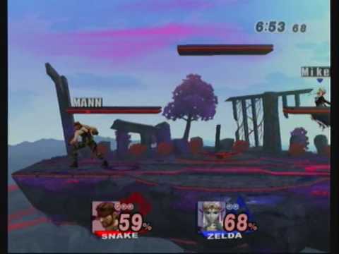 SSBB - TheMann (Snake) vs Mikey Lenetia (Zelda) 1