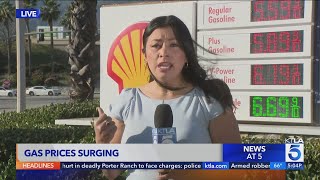 California gas prices soar to more than $5.20 per gallon