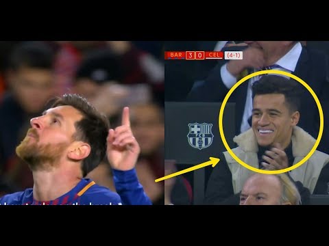 Philippe Coutinho Reaction on Lionel Messi Goal vs Celta de Vigo
