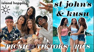 ISLAND HOPPING SINGAPORE @ ST JOHN'S & KUSU ISLAND *picnic+swim+tiktoks+pics* lol