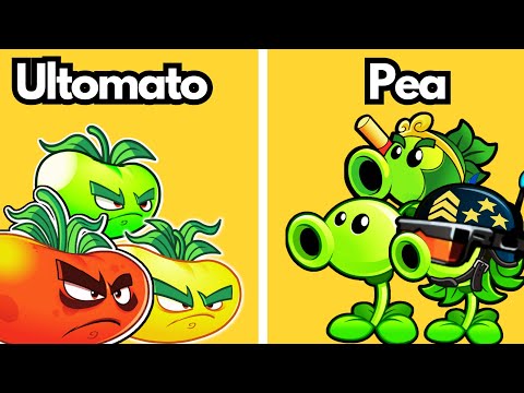 Team Pea Vs Types Ultomato (LVL 1 - Max Level) - PvZ 2 Game!