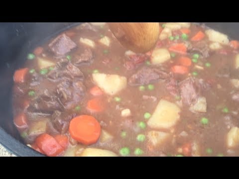 Winter Dutch Oven Beef Stew with Cornbread
