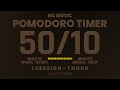 50 / 10 Pomodoro Timer, No Music, 1 Hour Study, Dark Brown Mode Minimalist Design for Focused Study