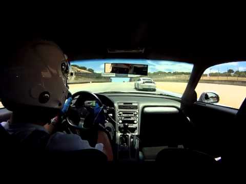NSX chasing Porsche 911's and a GT3RS at Laguna Seca.