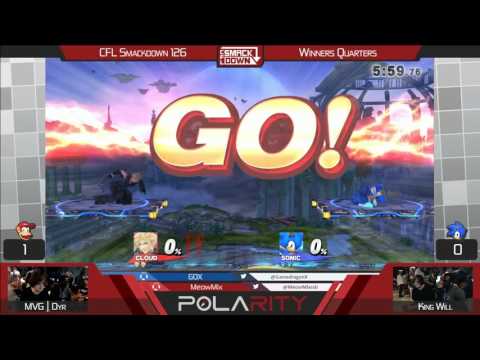 CFL Smackdown 126 WiiU - MVG | Dyr (Diddy Kong) vs KingWill (Sonic) - Winners Quarters