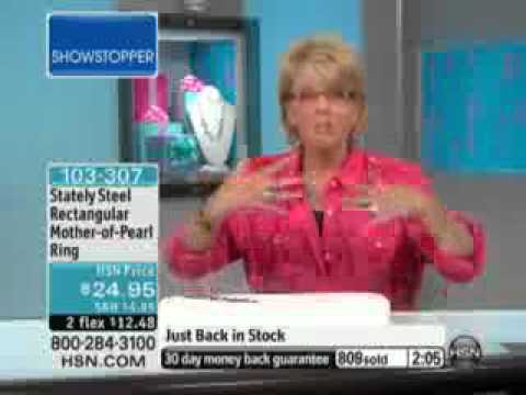 Stately Steel Rectangular Mother-of-Pearl Stainless Steel Ring  Stately Steel