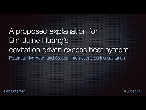 A proposed explanation for Bin-Juine Huang's cavitation driven excess heat system